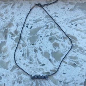 KENDRA SCOTT GUNMETAL PENDANT NECKLACE